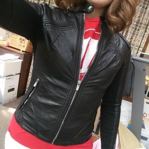 Express Minus The Leather Peplum Jacket